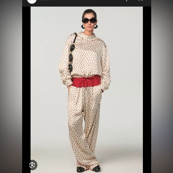 Zara Stefano Pilati Strawberry print Size Medium NWT pajama bottoms or pants - Picture 2 of 6
